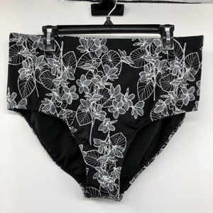 Swimsuits for All Swim Bottom New Womens 20 No Tags Black White